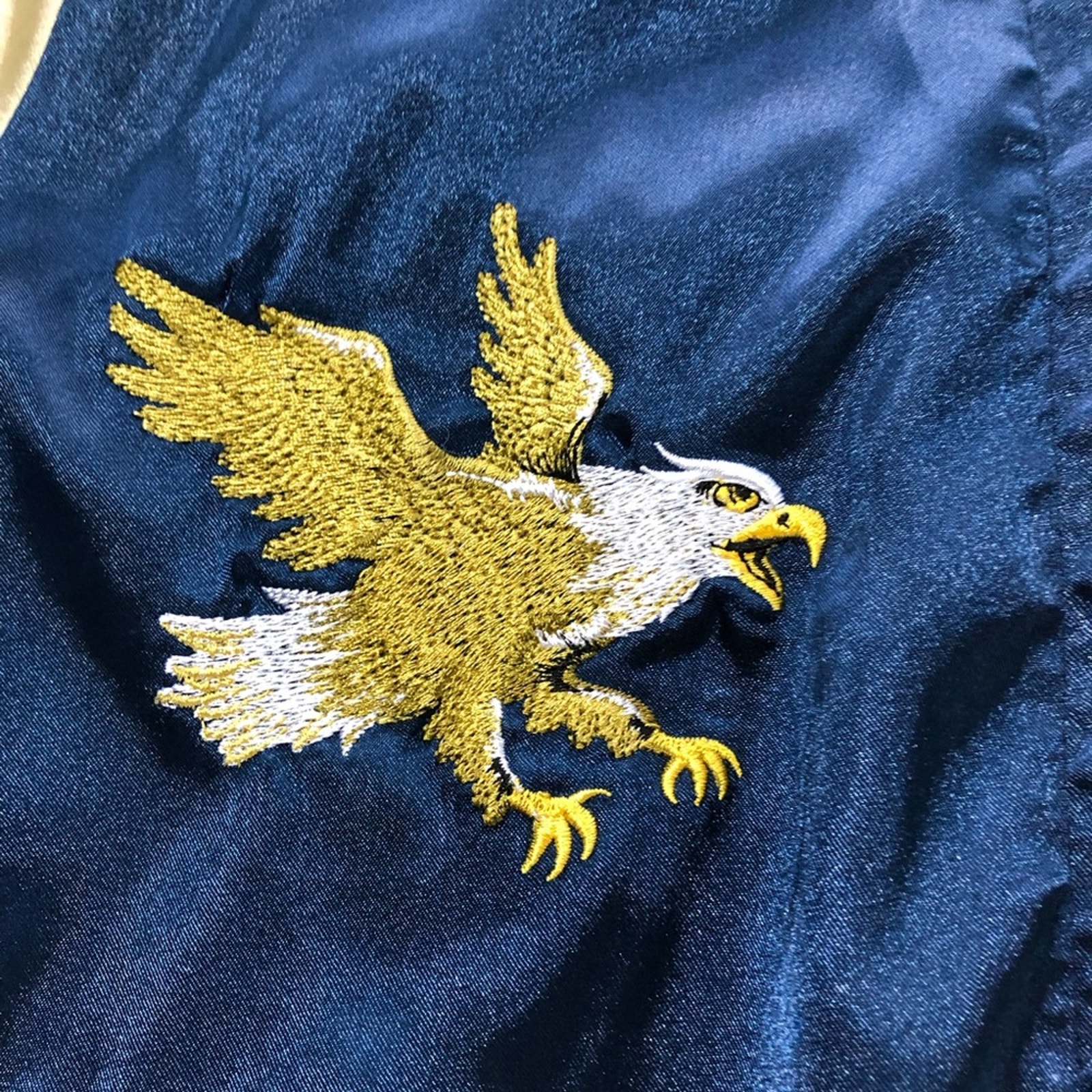 Popkiller Satin Bomber Japanese Souvenir Jacket Embroidered Eagles Usa Womens Xs — image 7 of 8